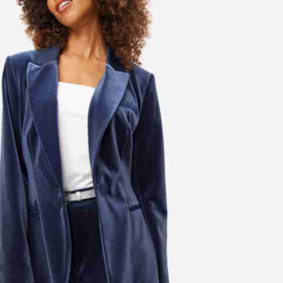 Single Co-ord Breasted Velvet Blazer