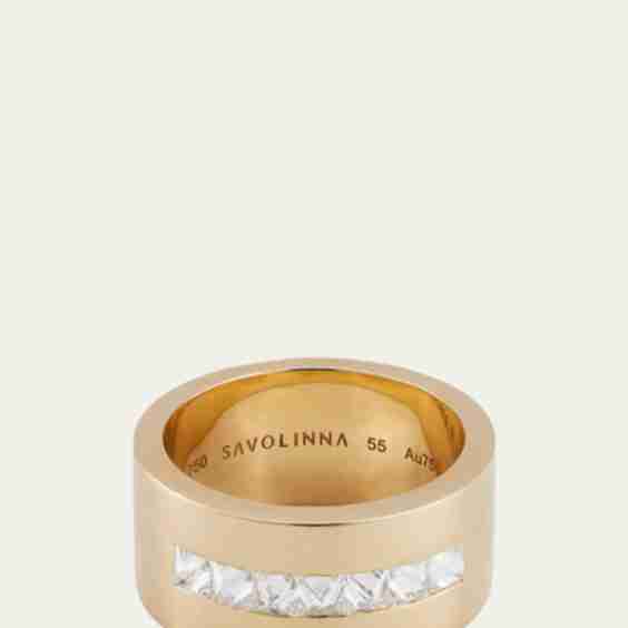 Be Spiked Diamond Row Stack Band Ring