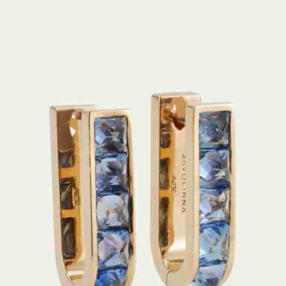 Be Spiked Single Row Sapphire Huggie Hoop Earrings