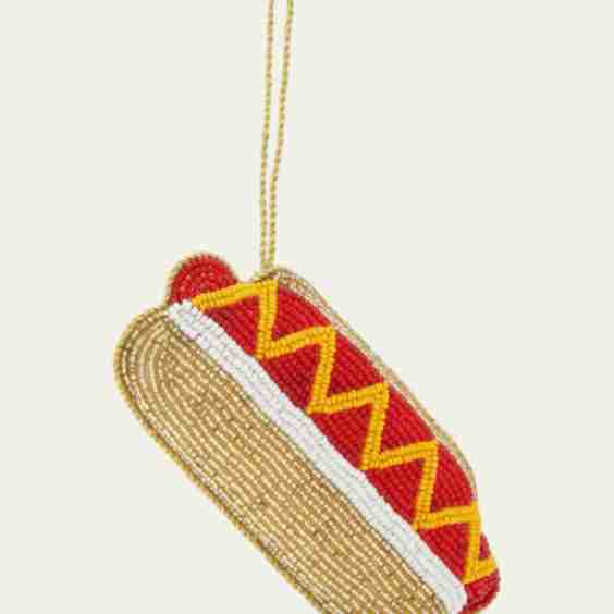 Hot Dog Beaded Ornament
