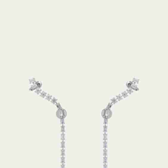 Scala Dancing Diamond Climber Earrings in 18K White Gold