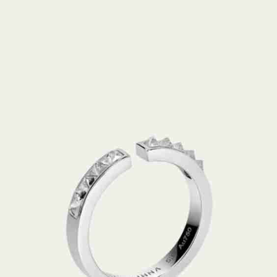 Be Spiked 18K White Gold Diamond Open Band Ring