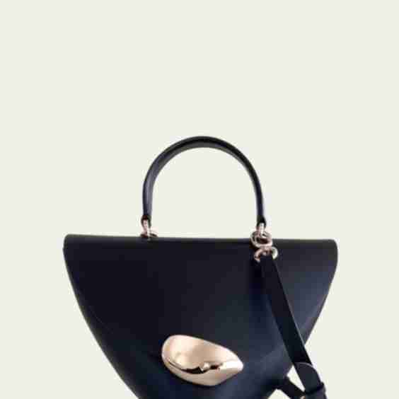 Orb Flap Leather Top Handle Bag