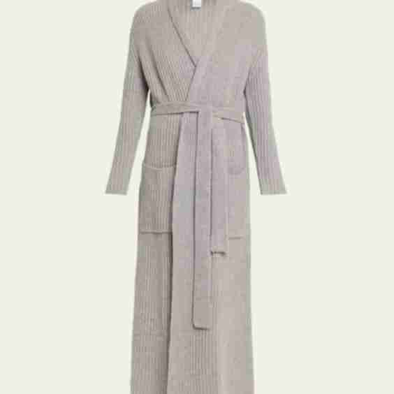 Rib Knit Cashmere Robe