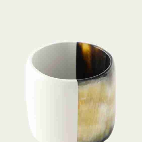 Horn & White Lacquer Napkin Ring