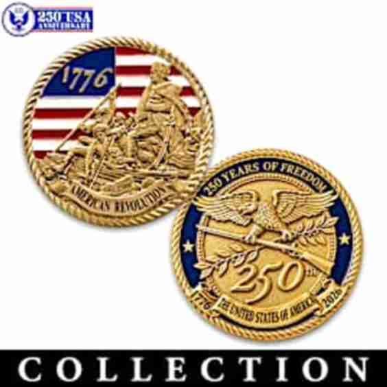 America's 250th Anniversary 24K Gold-Plated Challenge Coins