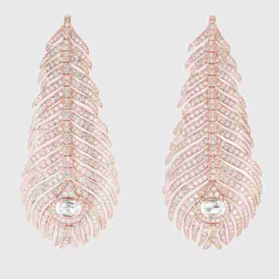 Plume de Paon Pendant Earrings