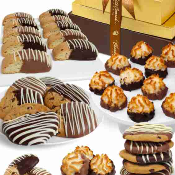 Belgian Chocolate Dipped Cookie Tower