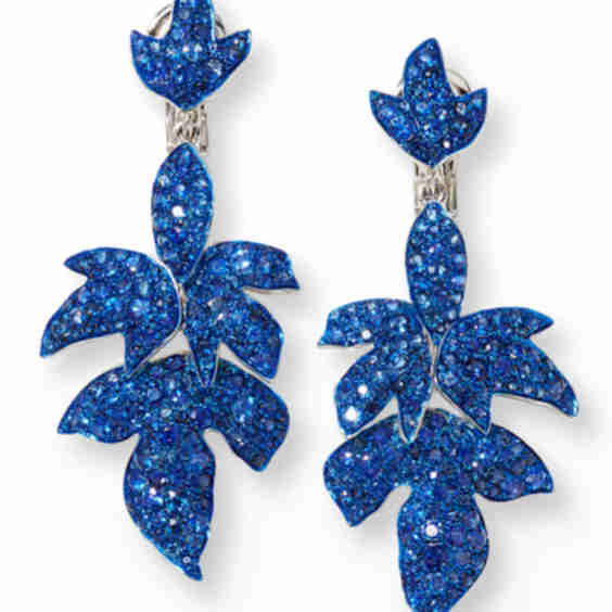 Blue Sapphire Pave Dangle Earrings