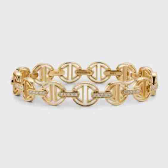 MMV Small Link Bracelet with Diamond Bridges