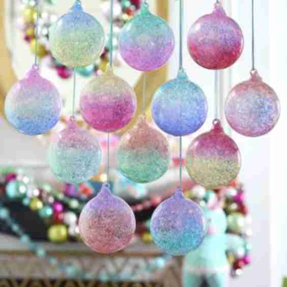 4" Iridescent Ombre Ball Christmas Ornament, Set Of 12
