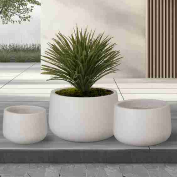 Low Opus Terrazzo Planters, Set of 3
