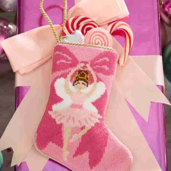 Bauble Stocking x Sainty Nelsen The Brianna White Ballerina Mini Bauble Stocking
