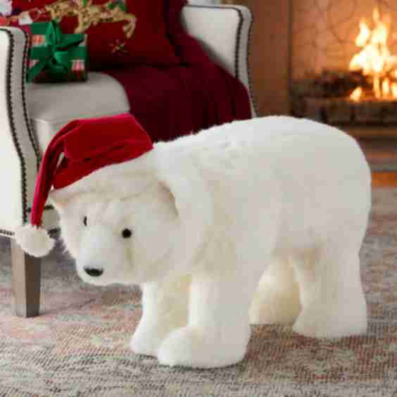 Peppermint Cheer White Diamond Footrest Christmas Decoration