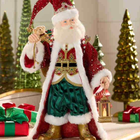 King Christopher Claus with Lantern Tabletop Figurine