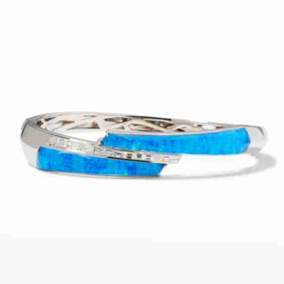 Shard Bangle with Opalescent Clear Quartz