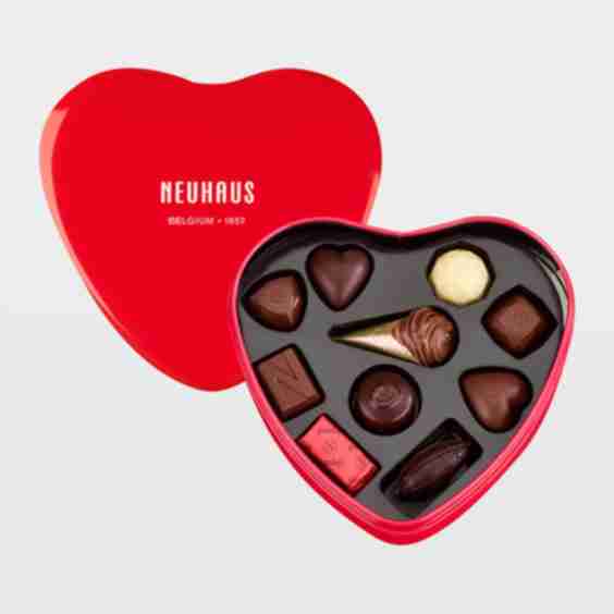 Belgian Chocolates in Metal Heart