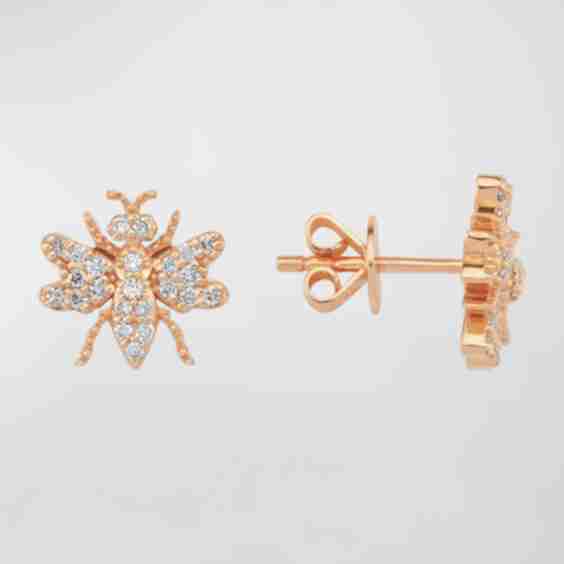 Bee Diamond Stud Earrings