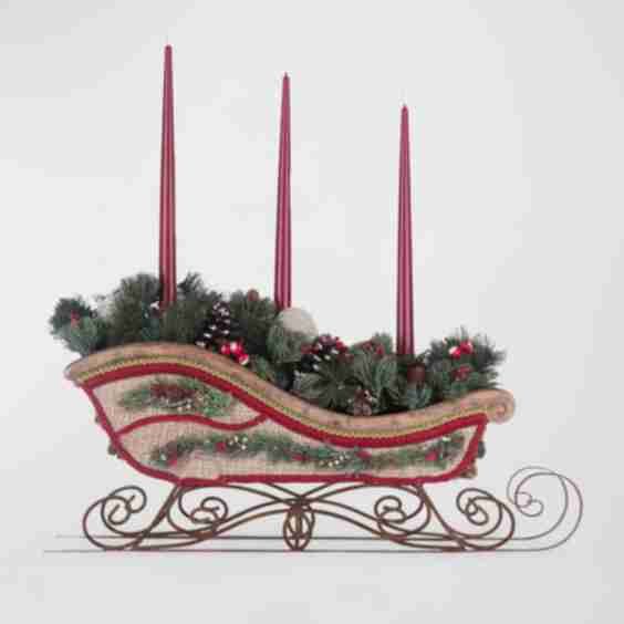 North Country Christmas Sleigh Candle Holder