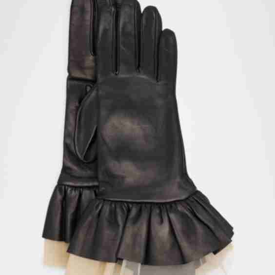 Issey Tulle Leather Gloves