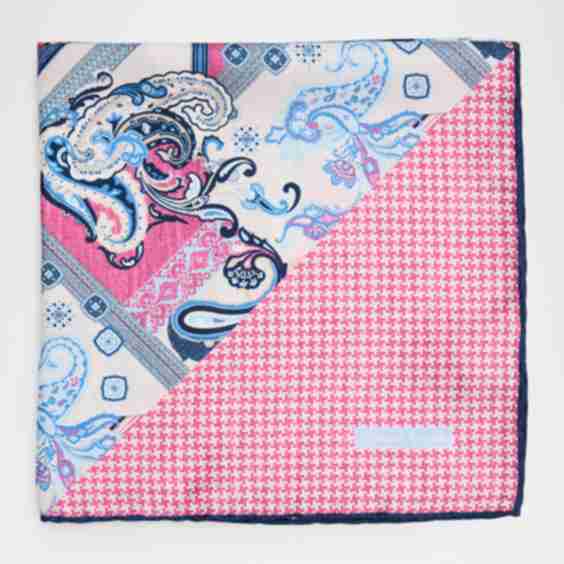Double-Printed Silk Hand-Rolled Pocket Square