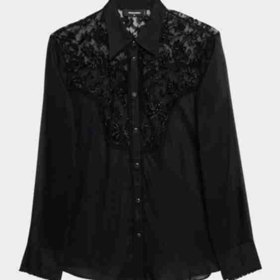Embroidered Sheer Western Shirt