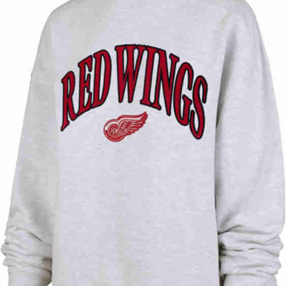 Detroit Wings Grey Vintage Crew Sweatshirt