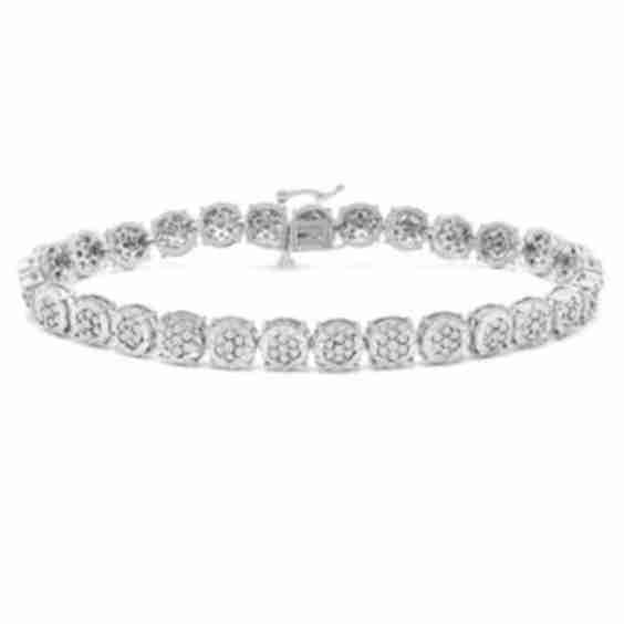 2 Carat Natural Diamond Miracle Tennis Bracelet In Sterling Silver 7 Inches