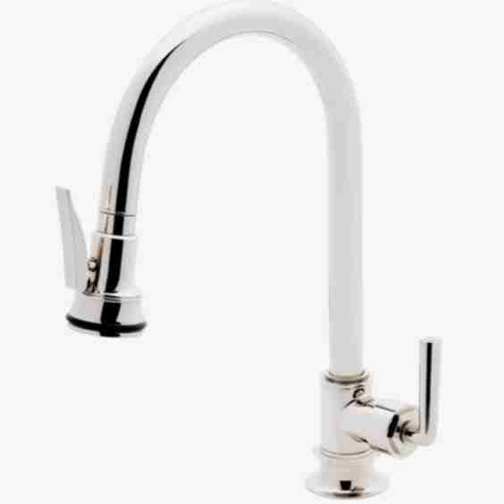 Henry Gooseneck Integrated Pull Spray Kitchen Faucet with Lever Handle