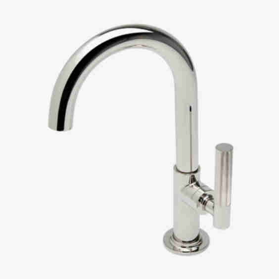 Bond Tandem Series One Hole Gooseneck Bar Faucet with Guilloche Lines Lever Handle