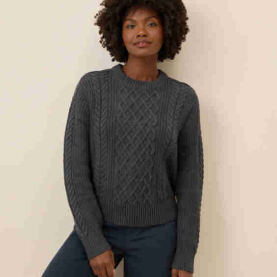 Luxe Knit Cable Crew Sweater
