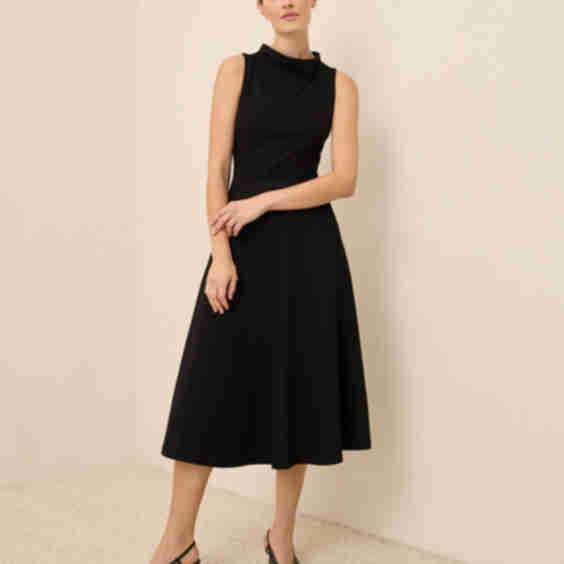 Fit & Flare Cowl Neck Dress
