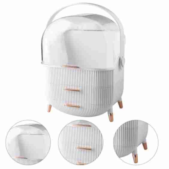 Cosmetic Organizer Skincare Display Box With 2 Layers Of Storage Boxes And Transparent Lid