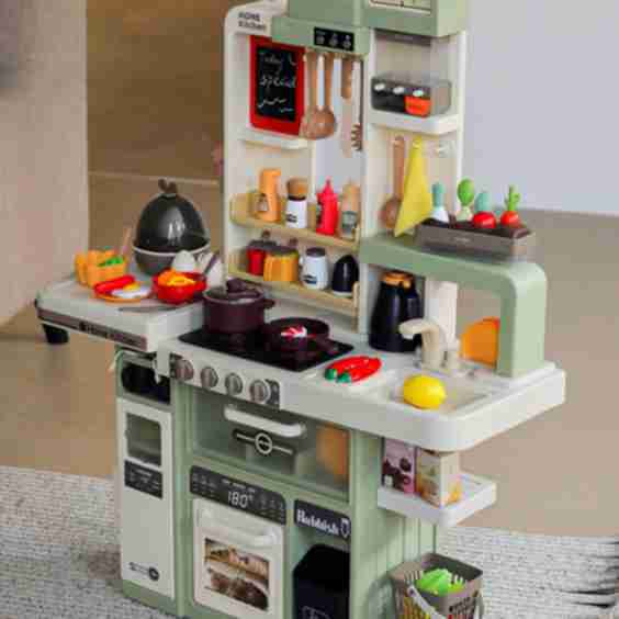 Play Kitchen Set With 88PCS Kitchen Accessories