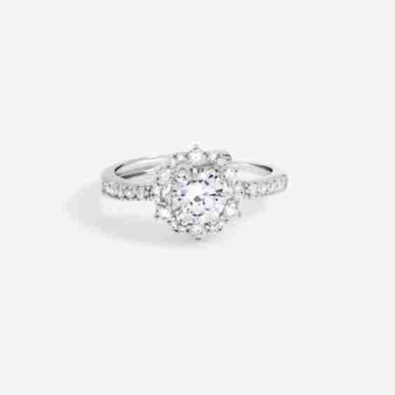 Rhodium Plated Statement Crystal Engagement Ring