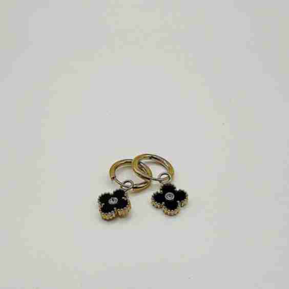 Mini Clover Drop Hoop Earrings