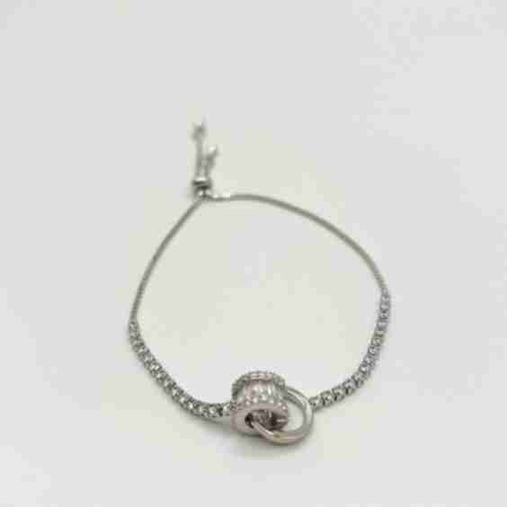 Double Ring Diamante Bracelet