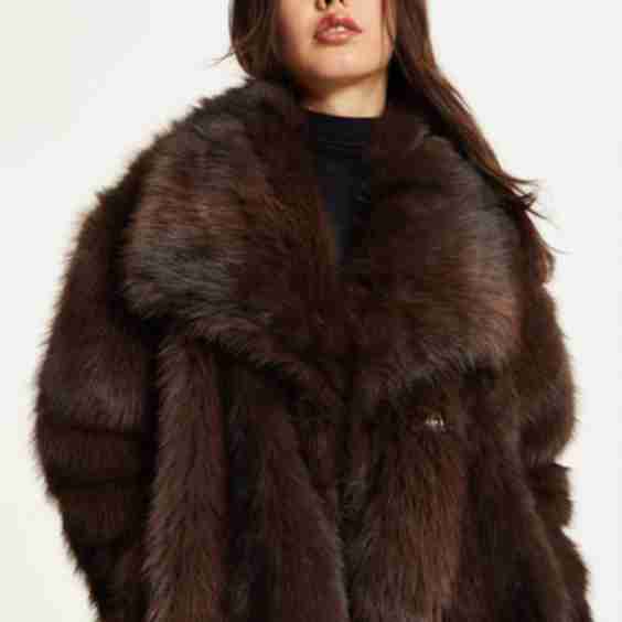  Faux Fur Midi Coat