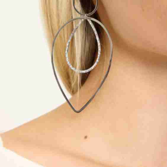Double Teardrop Metal Earrings