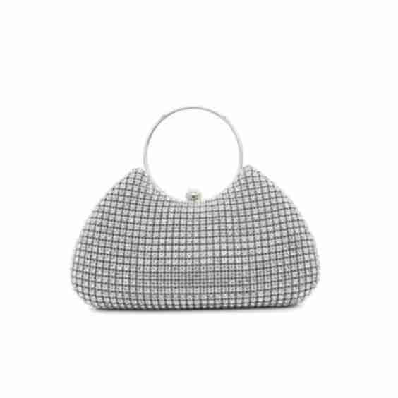 Sparkly Rhinestone Round Handle Evening Clutch
