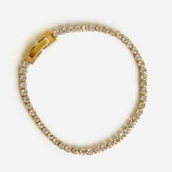 Wedlock Gold Crystal Thin Tennis Bracelet
