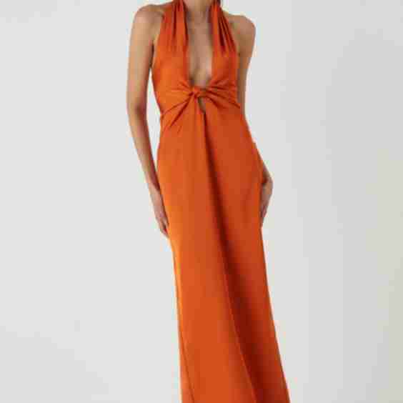 Knot Detail Satin Maxi Dress