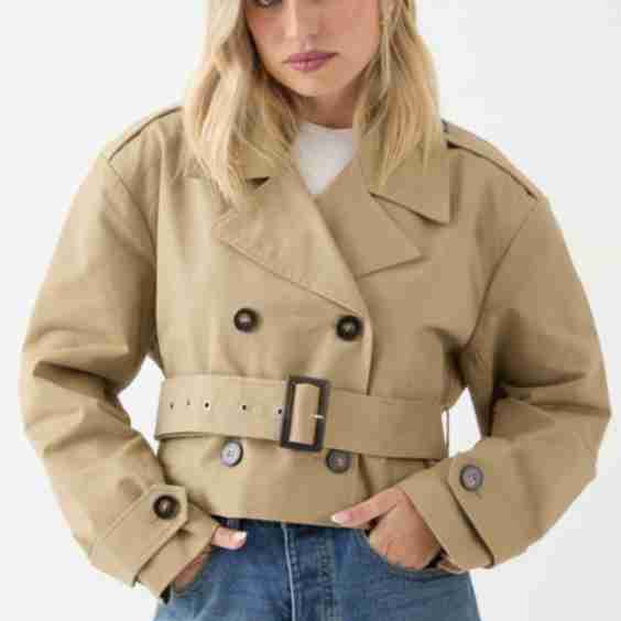 Tailored Cropped Trench Coat