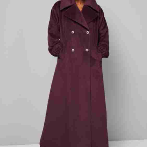 Elastic Cuff Collar Detail Maxi Coat