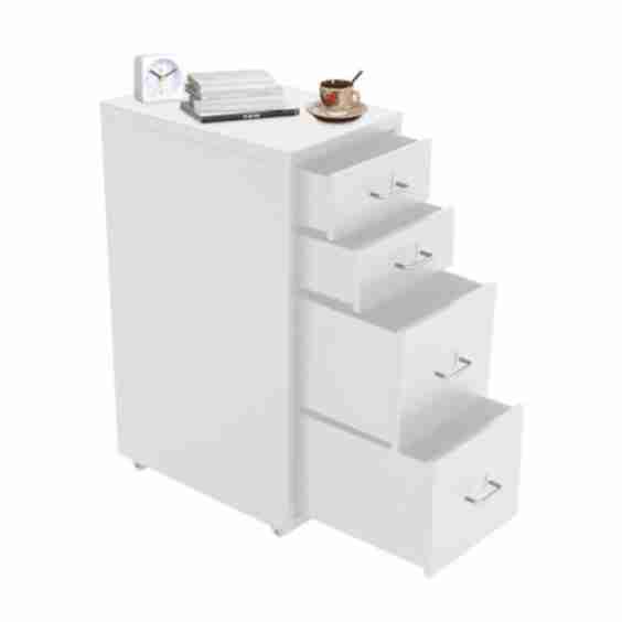 Movable Vertical File Cabinet With 4 Drawers