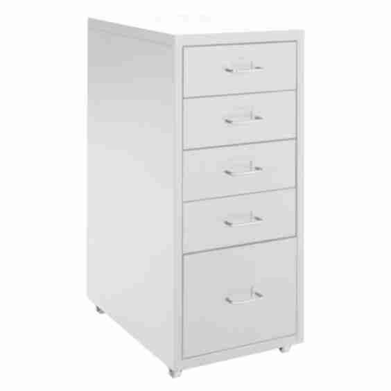 Movable Vertical File Cabinet With 5 Drawers