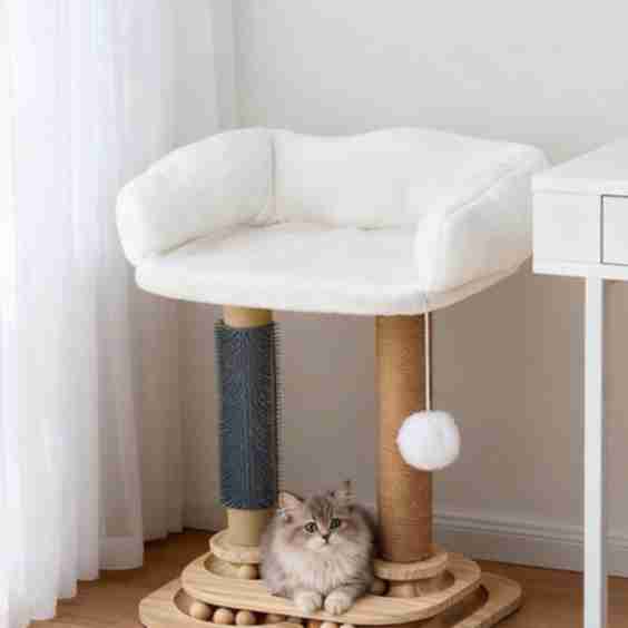 Cat Tree Tower with Scratching Post and Bed