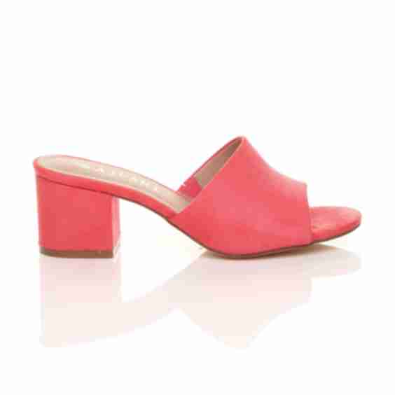 Low Mid Block Heel Casual Party Evening Mules Sandals