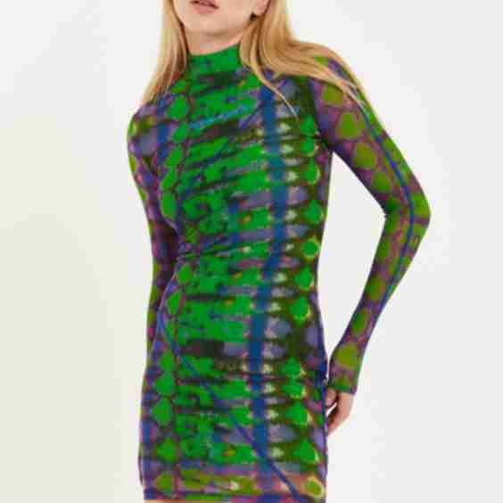 Abstract Snake Print Mini Dress