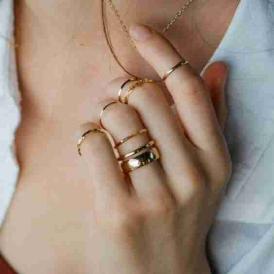 7 Piece Multisize Band Cuff Stackable Boho Ring Set